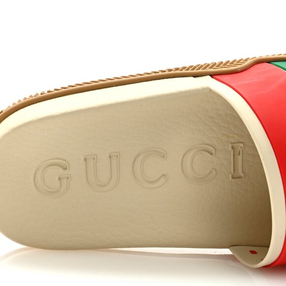 NIB 100% Authentic Gucci Interlocking GG Slides Red White Green $450 - Picture 6 of 7